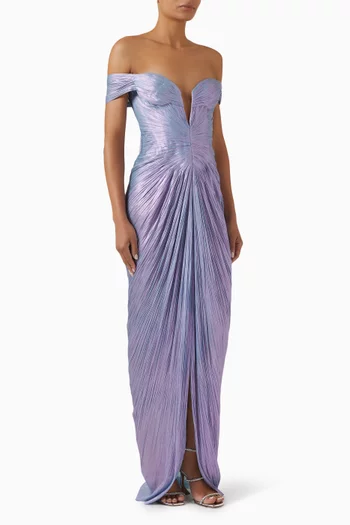 Diella Off-shoulder Gown in Silk Tulle