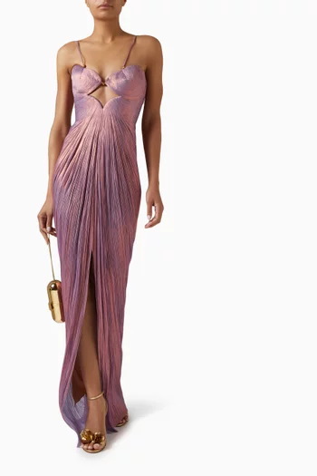 Elsa Pleated Gown in Silk Tulle