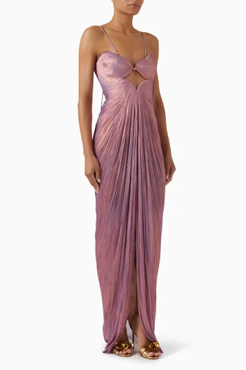 Elsa Pleated Gown in Silk Tulle