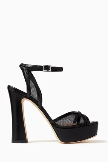 Sylvie 125 Platform Sandals in Mesh & Nappa