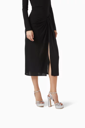 Sylvie 125 Platform Sandals in Mesh & Metallic Leather