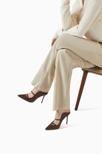 حذاء مورين مفتوح من الخلف جلد نابا بكعب 100 مم