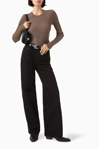 Open-back Ribbed Top in Wool