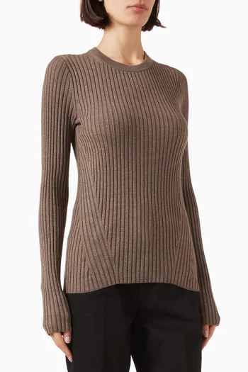 Open-back Ribbed Top in Wool