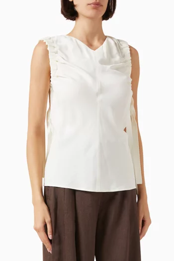 Ruched Top in Twill