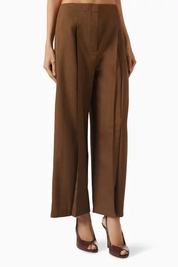 Deep Pleat Pants in City Twill