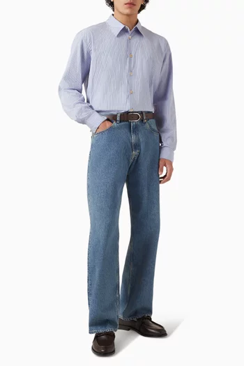 Beyond Typewriter Stripe Shirt in Cotton-poplin