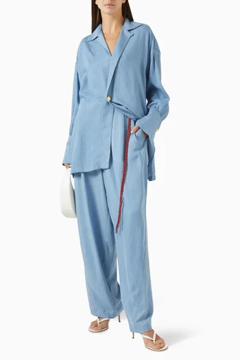 Phebe Crystal Chain Pants in Cotton