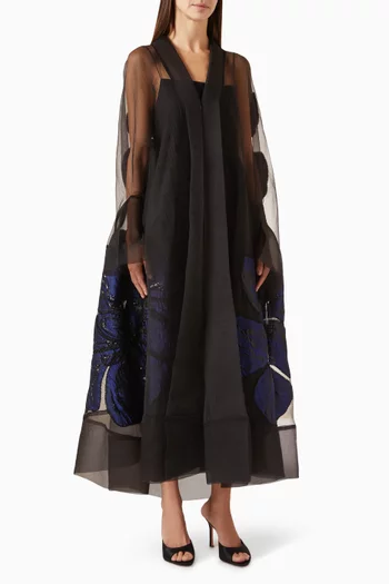Bead-embellished Floral Abaya