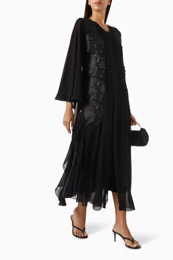 Dentelle Lace Abaya in Chiffon