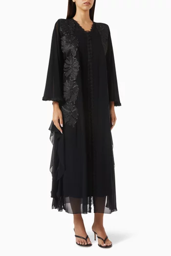 Dentelle Lace Abaya in Chiffon