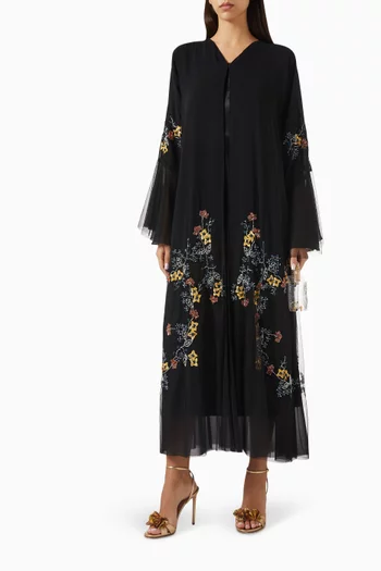 Bead-embellished Abaya in Chiffon