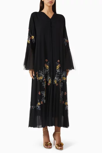 Bead-embellished Abaya in Chiffon