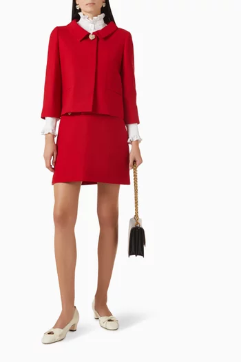 Jewel-heart Mini Skirt in Crepe Couture