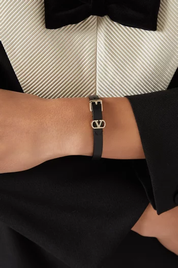 Ovalette Strass Bracelet in Leather