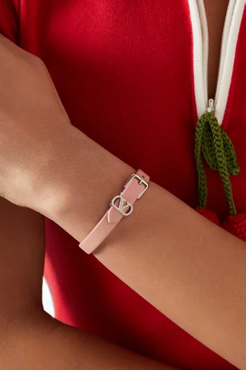 Ovalette Strass Bracelet in Leather