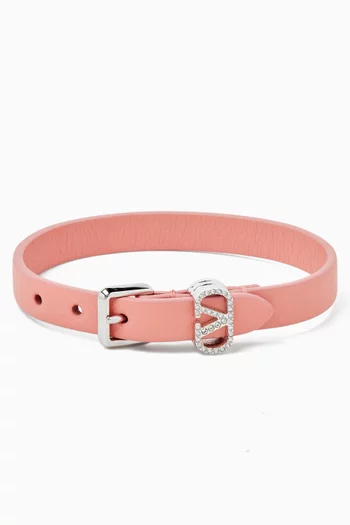 Ovalette Strass Bracelet in Leather