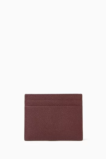 VLOGO Signature Card Holder in Grained Calfskin