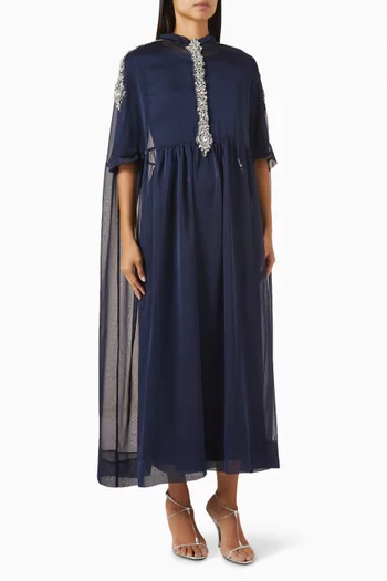 قفطان ببروش مرصع بالكريستال شيفون