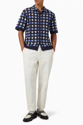 Porto Splash Shirt in Crochet Knit