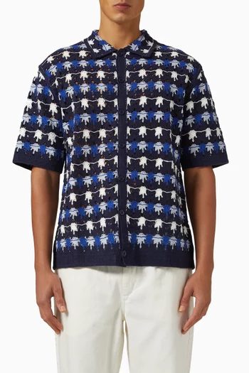 Porto Splash Shirt in Crochet Knit