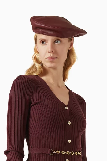 قبعة بيريه انيا جلد صناعي