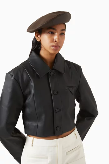 Anya Beret in Faux Leather
