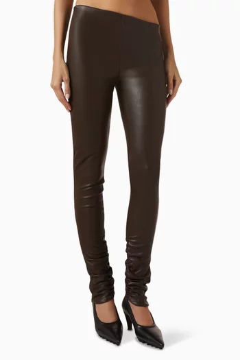Clara Angled-waist Leggings in Vegan Leather
