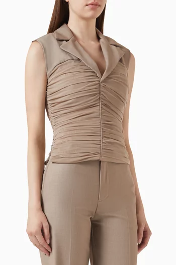 Thea Draped Waistcoat Top