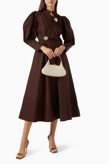 Vera Embellished Dress in Cotton-poplin