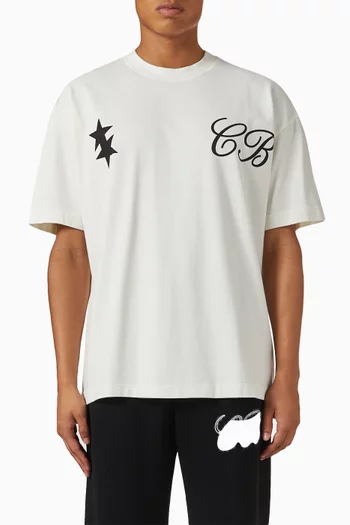 Cursive Two Star T-shirt in Cotton