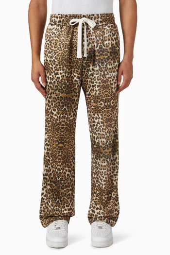 Leopard Piped Track Pants