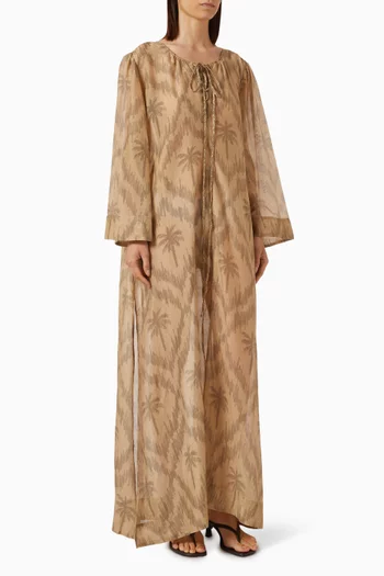 Hydra Printed Maxi Dress in Cotton-silk