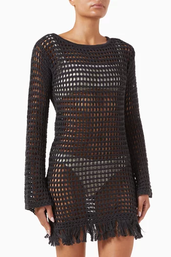 Panarea Mini Dress in Cotton-crochet