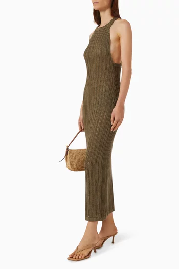 Alicudi Maxi Dress in Cotton-crochet