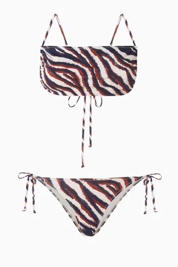 Zebra-print Bikini Set