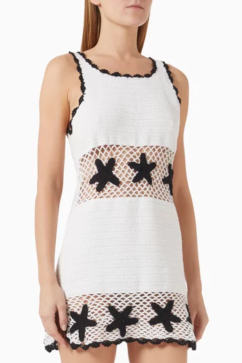 Mediterranean Crochet Mini Dress