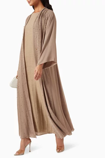 Sequin-embellished Abaya Set