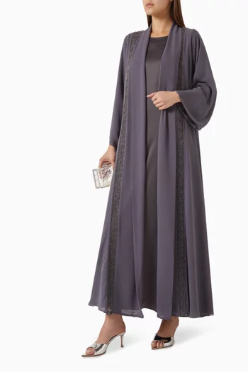 Bead-embellished Abaya Set