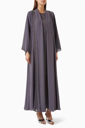 Bead-embellished Abaya Set