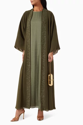 Embroidered Abaya Set