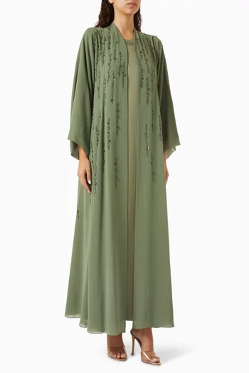 Embellished Abaya Set in Double Chiffon