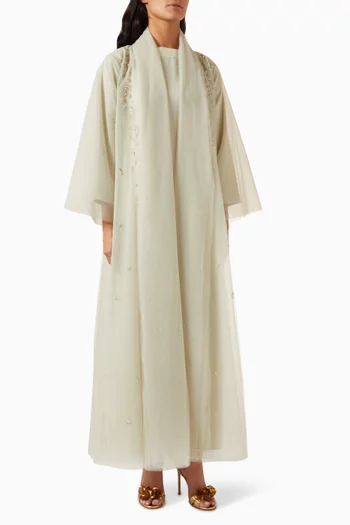 Bead-embellished Abaya Set
