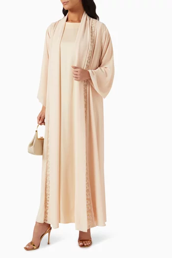 Bead-embellished Abaya Set