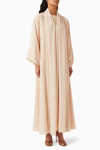 Bead-embellished Abaya Set