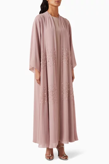 Sequin-embellished Abaya Set