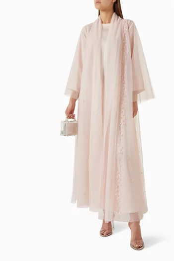 Sequin-embellished Abaya Set