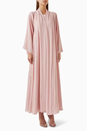 Pearl-embellished Abaya Set