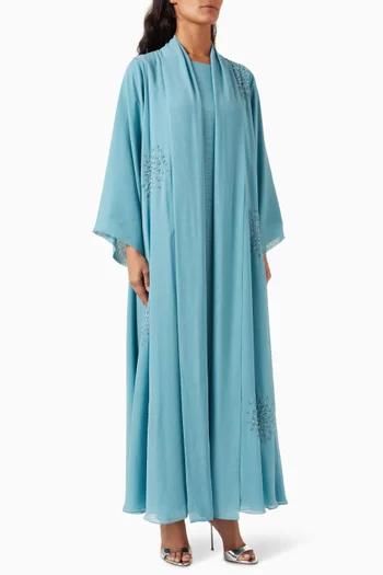 Bead-embellished Abaya Set