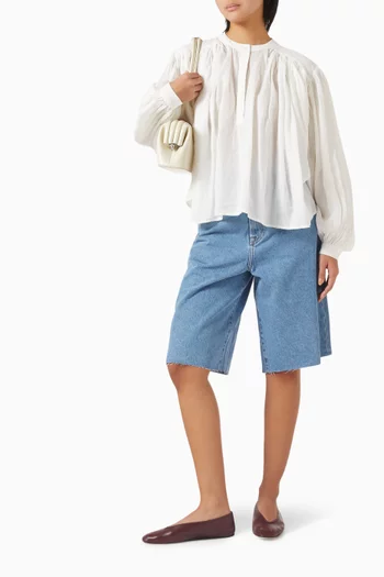 Pleated Top in Ramie